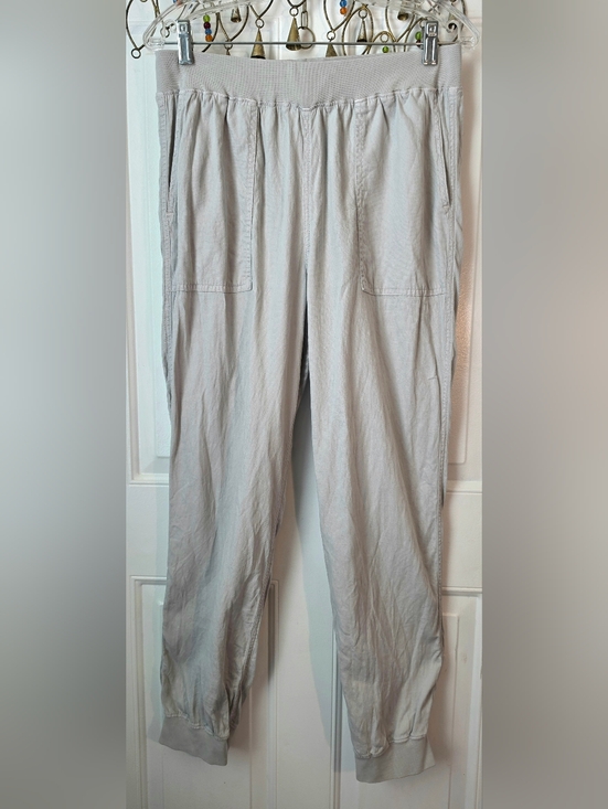 Faherty Pants - FAHERTY Arlie Day Pant Women's L Light Gray Tencel Linen Blend Joggers